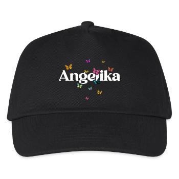 Beautiful girl's name with butterflies ANGELIKA - Kids’ Baseball Cap - black - Front