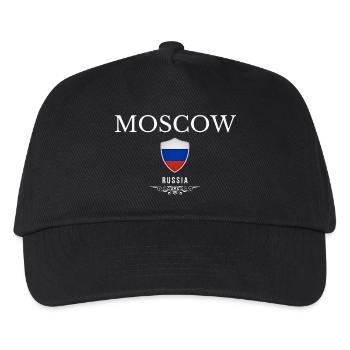Moskau Russland, Souvenir Moskau - Kinder Basecap - Schwarz - Vorne