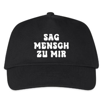 Sag Mensch zu mir Typo Kontrast - Kinder Basecap - Schwarz - Vorne