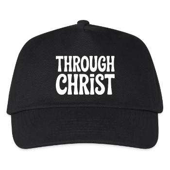 Trough Christ Jesus Christen Glaube - Kinder Basecap - Schwarz - Vorne