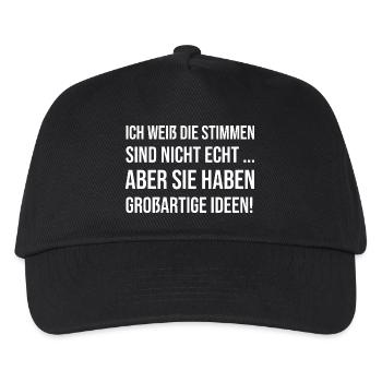 Ich weiß die stimmen sind nicht echt - Kinder Basecap - Schwarz - Vorne