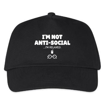 Nicht antisocial, ich bin entspannt - Kinder Basecap - Schwarz - Vorne
