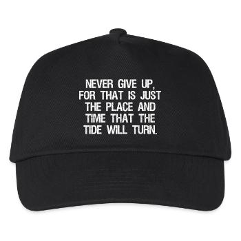 never give up for that is just the place and time - Kids’ Baseball Cap - black - Front