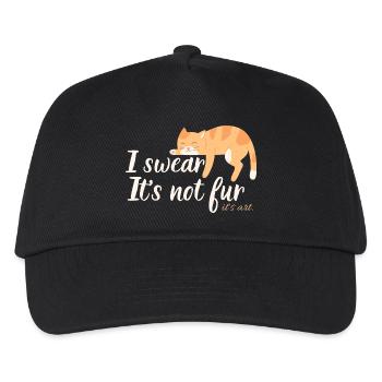 Es ist kein Pelz, es ist Kunst – eine lustige rote Katze - Kinder Basecap - Schwarz - Vorne