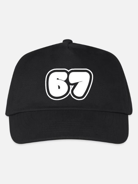 67 Nummer - Kinder Basecap - Schwarz