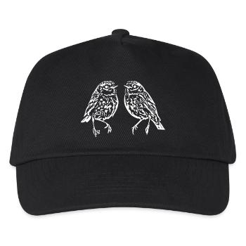 white birds bird white gift ornithologist - Kids’ Baseball Cap - black - Front