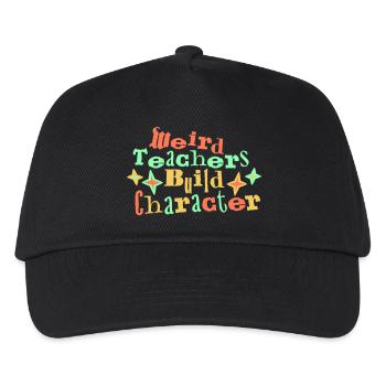 Weird Teachers Build Character Lustige Lehrer Logo - Kinder Basecap - Schwarz - Vorne