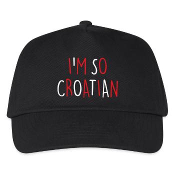 Croatia Kroatien - Kinder Basecap - Schwarz - Vorne