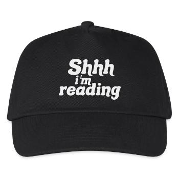 Sei still! Ich lese – Stille, ich lese – Bücher lesen - Kinder Basecap - Schwarz - Vorne