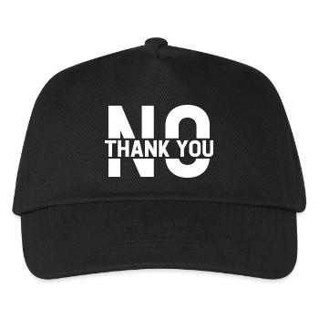 No Thank You - Kinder Basecap - Schwarz - Vorne