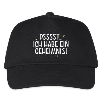 Pssst Ich Habe Ein Geheimnis Große Schwester - Kinder Basecap - Schwarz - Vorne