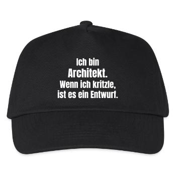Architekt Kritzel Entwurf Spruch - Kinder Basecap - Schwarz - Vorne