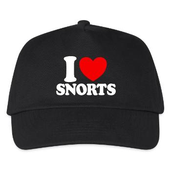 Ich liebe Schnupfen Rotes Herz Lustig Ich liebe Sc - Kinder Basecap - Schwarz - Vorne