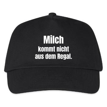 Milch kommt nicht aus dem Regal - Kinder Basecap - Schwarz - Vorne