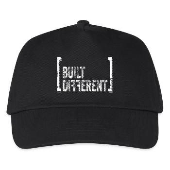 Built Different Distressed Quote - Kids’ Baseball Cap - black - Front