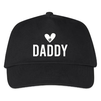 Herz Fußabdruck Daddy Motiv - Kinder Basecap - Schwarz - Vorne