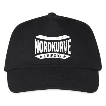 Leipzig Nordkurve Stadion Socken, Mütze, Tasche - Kinder Basecap - Schwarz - Vorne