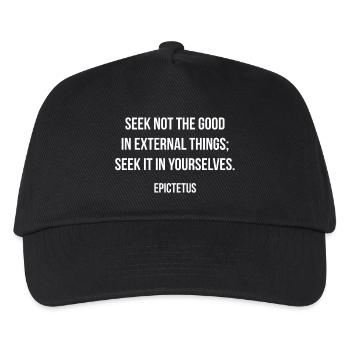 Seek Inner Strength Epictetus Quote - Kids’ Baseball Cap - black - Front