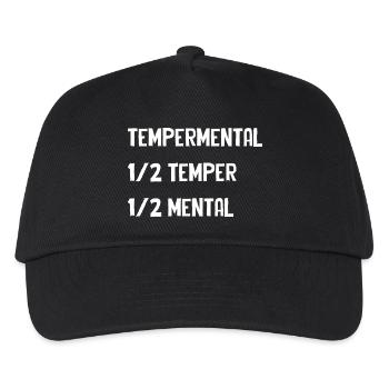 Tempermental Split Typography - Kids’ Baseball Cap - black - Front