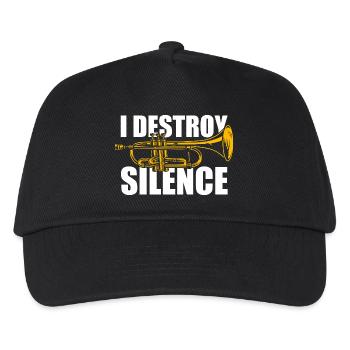 I destroy silence Trompete Trompetenspieler - Kinder Basecap - Schwarz - Vorne