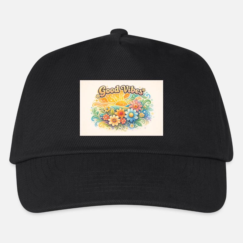 Good_vibes_70er - Kinder Basecap - Schwarz