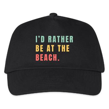 I'd rather be at the beach - Kids’ Baseball Cap - black - Front