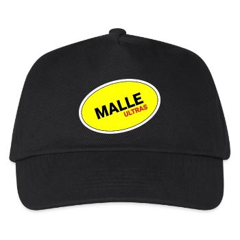 Malle Ultras Gelb Oval Sticker - Kinder Basecap - Schwarz - Vorne