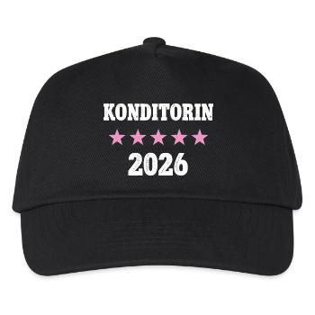 Konditorin 2026 Neuer Job Arbeit Ausbildung Lehre - Kinder Basecap - Schwarz - Vorne