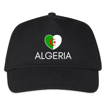 Herz mit Algerien-Flagge, ich liebe Algerien - Kinder Basecap - Schwarz - Vorne