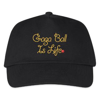 Gaga Ball Is Life Gold-Drehbuch - Kinder Basecap - Schwarz - Vorne
