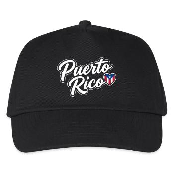 Écriture portoricaine avec cœur de drapeau patriotique - Casquette de baseball Enfant - noir - Devant