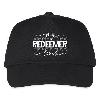My Redeemer lives lettering - Kids’ Baseball Cap - black - Front