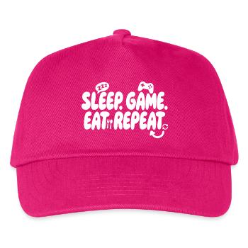 Sleep Game Food Repeat - Kids’ Baseball Cap - fuchsia - Front
