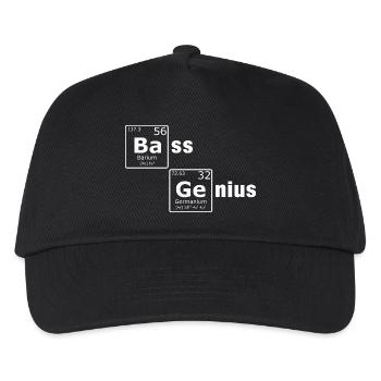 Bass Genius Periodensystem PSE Elemente Nerd - Kinder Basecap - Schwarz - Vorne