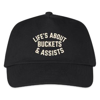 Basketball Life's About Buckets And Assists Baller - Kinder Basecap - Schwarz - Vorne