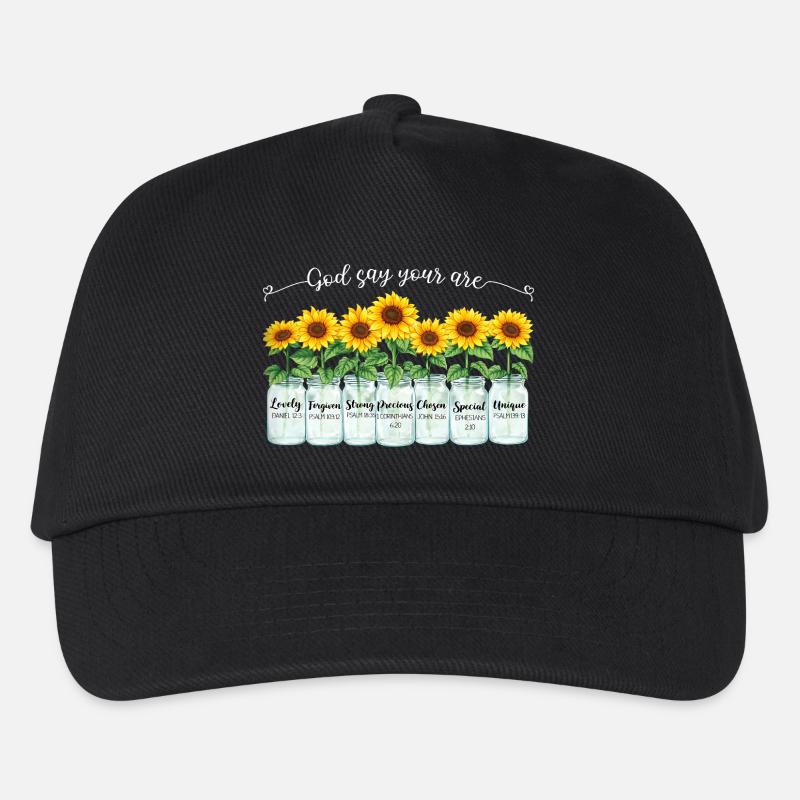 Inspirierende Christliche Sonnenblumen Jesus - Kinder Basecap - Schwarz