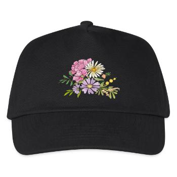 Blumenstrauß  - Kinder Basecap - Schwarz - Vorne