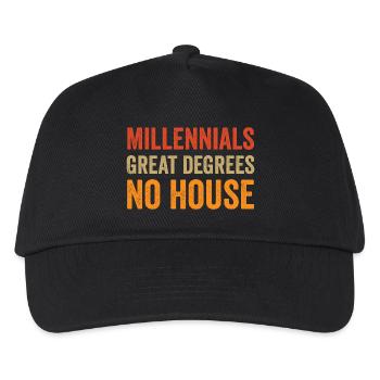 Millennials : Excellents diplômes. Pas de maison. - Casquette de baseball Enfant - noir - Devant