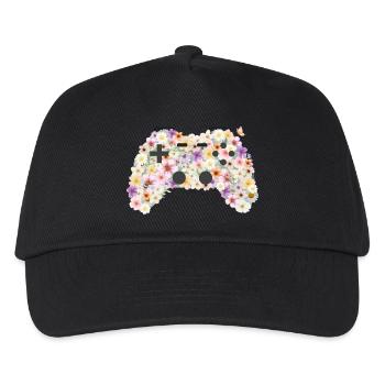 Floral Gamepad: Floral Art Controller - Kids’ Baseball Cap - black - Front