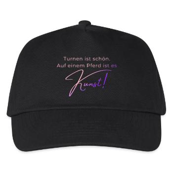 Turnen ist schön: Voltigieren ist Kunst - Kinder Basecap - Schwarz - Vorne