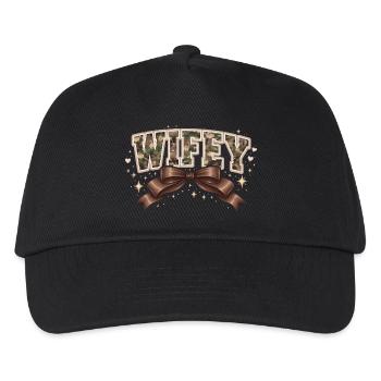 WIFEY Tarnung und Brauner Bogen | Koketter Stil - Kinder Basecap - Schwarz - Vorne