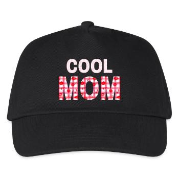 Heart Plaid Mom Statement - Kids’ Baseball Cap - black - Front