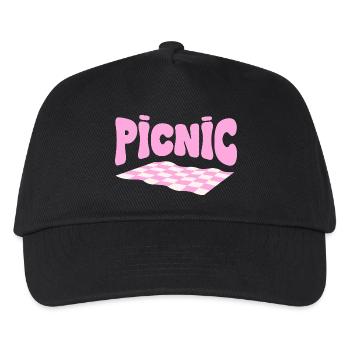 Pink checkerboard pastel picnic - Kids’ Baseball Cap - black - Front