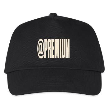 Premium-Typografie @PREMIUM - Kinder Basecap - Schwarz - Vorne