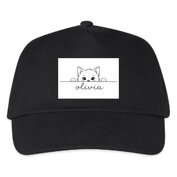 Le chaton regarde Olivia avec curiosité. - Casquette de baseball Enfant - noir - Devant