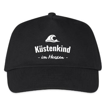 Küstenkind im Herzen - Kinder Basecap - Schwarz - Vorne