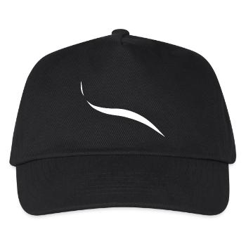 Organisch fließende weiße Welle minimalistische Grafik - Kinder Basecap - Schwarz - Vorne