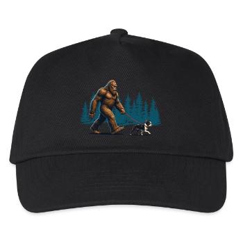 Boston Terrier Bigfoot lustiger Kryptid-Liebhaber - Kinder Basecap - Schwarz - Vorne