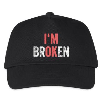 I'm OK I'm Broken - Kinder Basecap - Schwarz - Vorne