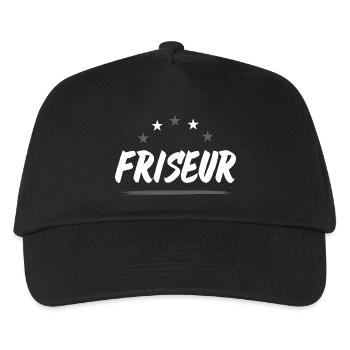 Friseur Beruf - Kinder Basecap - Schwarz - Vorne